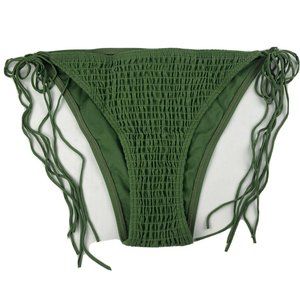 Women Large MINKPINK Lush Shirred Tassle Green Bikini Bottom